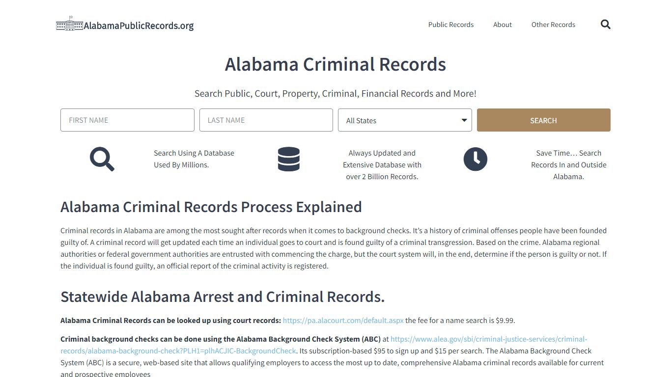 Alabama Criminal Records: AlabamaPublicRecords.org